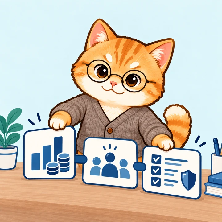 BizEfficiency-Hubの機能を表すとらのイラスト