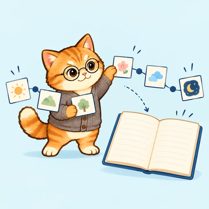 イベントを日報につなぐの機能を表すとらのイラスト